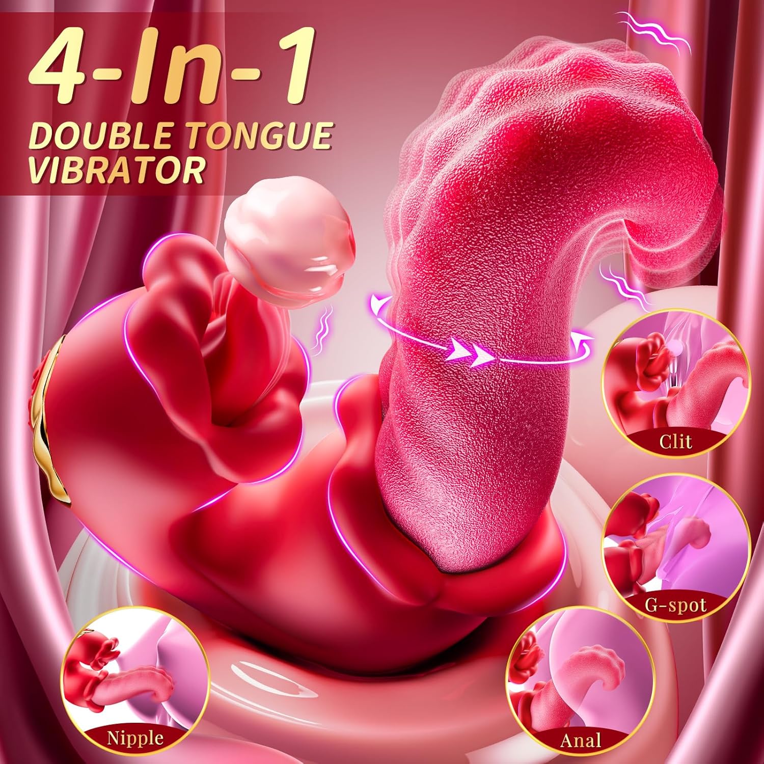 Sex Toys Realistic Tongue Vibrator for Women – 10 Licking Clitoral & 10 Swing Vibration Modes,  Rose Toy Thrusting Vibrators Dildo, Adult Toy Stimulator Pleasure Tools for Female Couples Games