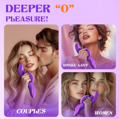 Vibrator Sex Toys for Women - 4IN1 Rabbit Vibrators Adult Toys with 7 Flapping & Vibrating & Tapping Modes, New APP G Spot Anal Thrusting Dildo, Clitoral Vibrater for Female Couples Rose Sex Toy Games