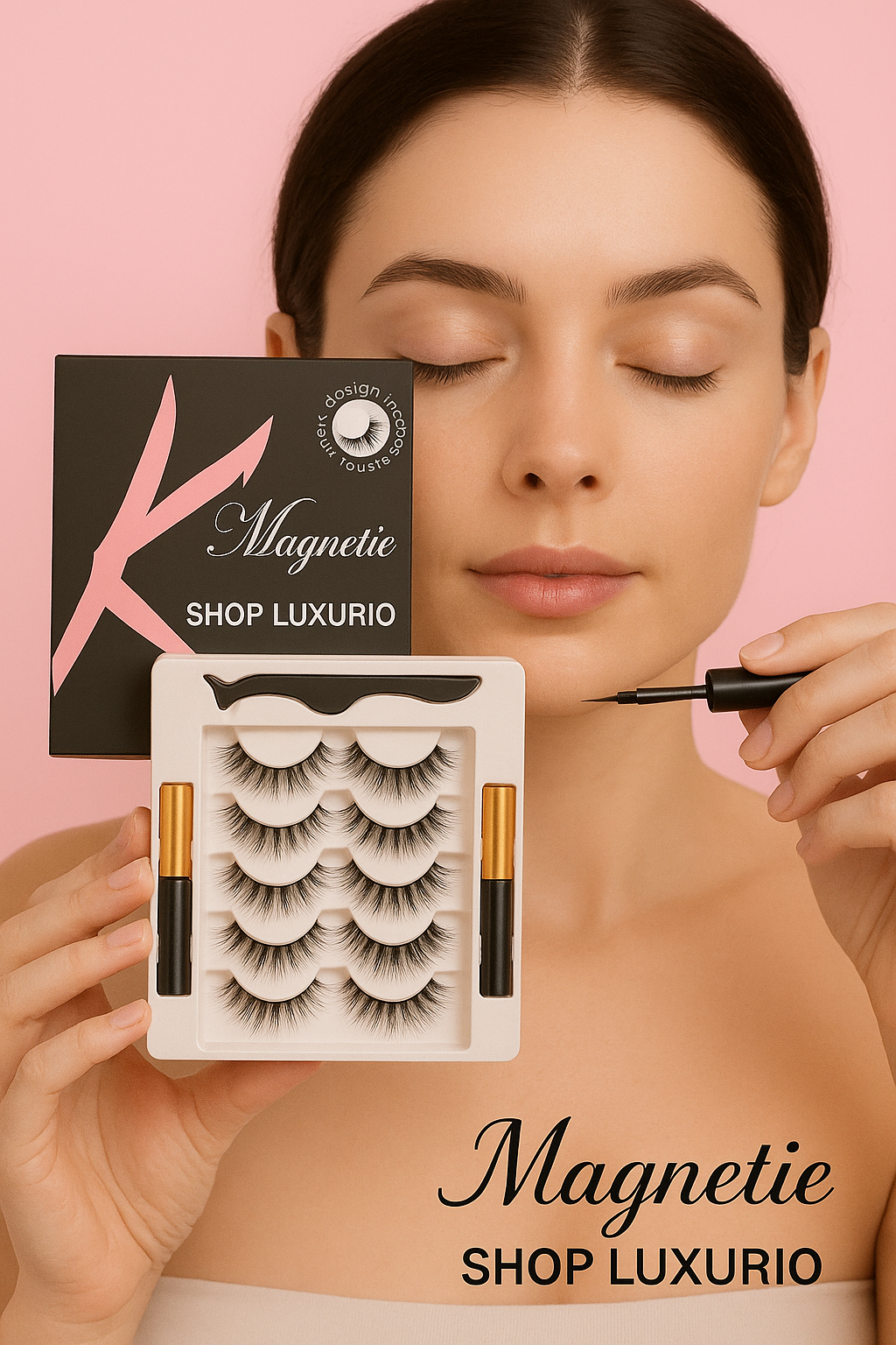 Magnetic Eyelashes & Eyeliner Kit – 7 Pairs Reusable 3D Wispy Lashes, Natural & Fluffy False Eyelashes Set with 7 Styles for Everyday & Glam Looks
