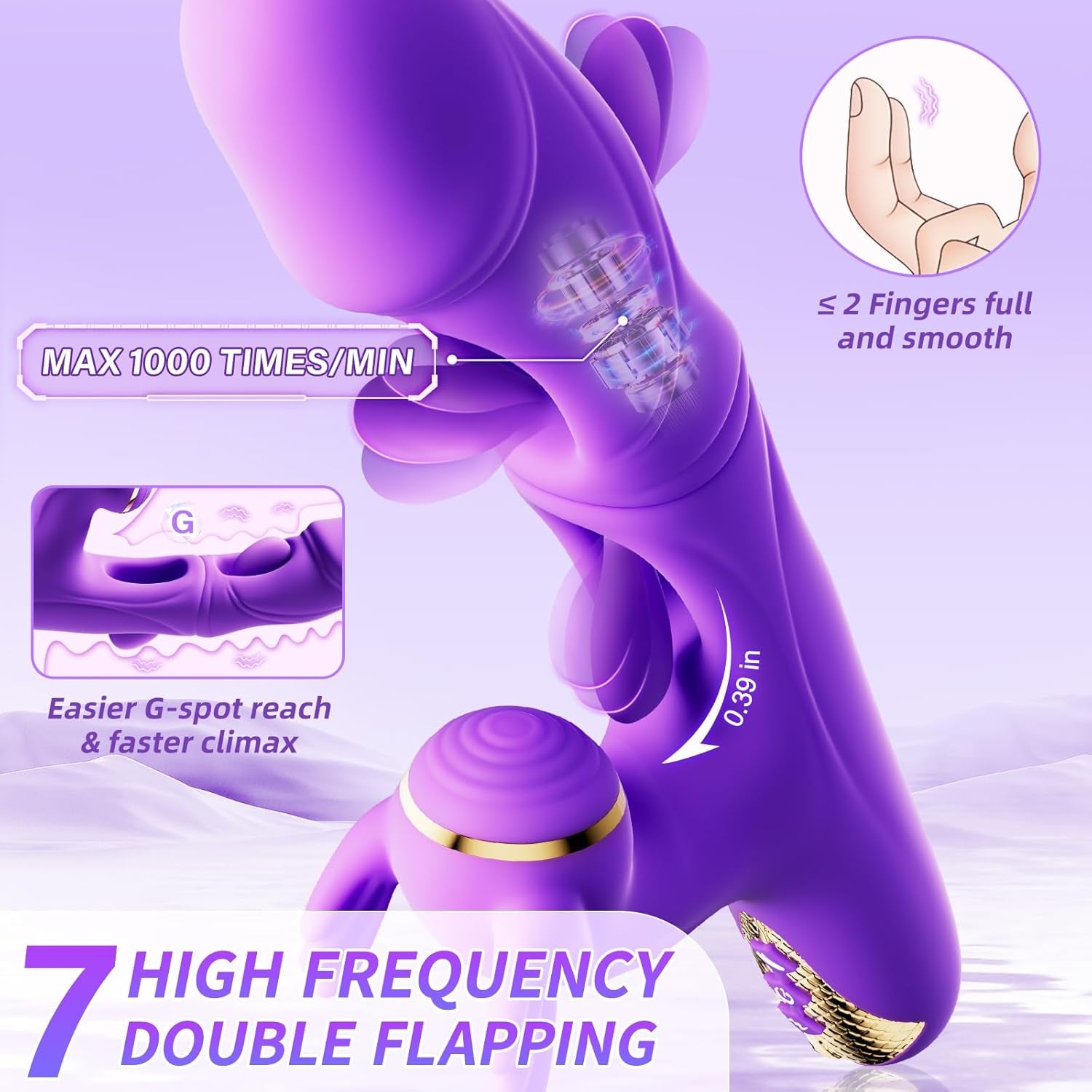 Vibrator Sex Toys for Women - 4IN1 Womens Sex Toys with 10 Flapping 10 Vibrating & 7 Tapping, G Spot Vibrators Rose Toy for Clitoral Nipple Anal Stimulator, Rabbit Vibrator Female Couples Sex Toy