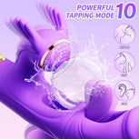 Vibrator Sex Toys for Women - 4IN1 Womens Sex Toys with 10 Flapping 10 Vibrating & 7 Tapping, G Spot Vibrators Rose Toy for Clitoral Nipple Anal Stimulator, Rabbit Vibrator Female Couples Sex Toy