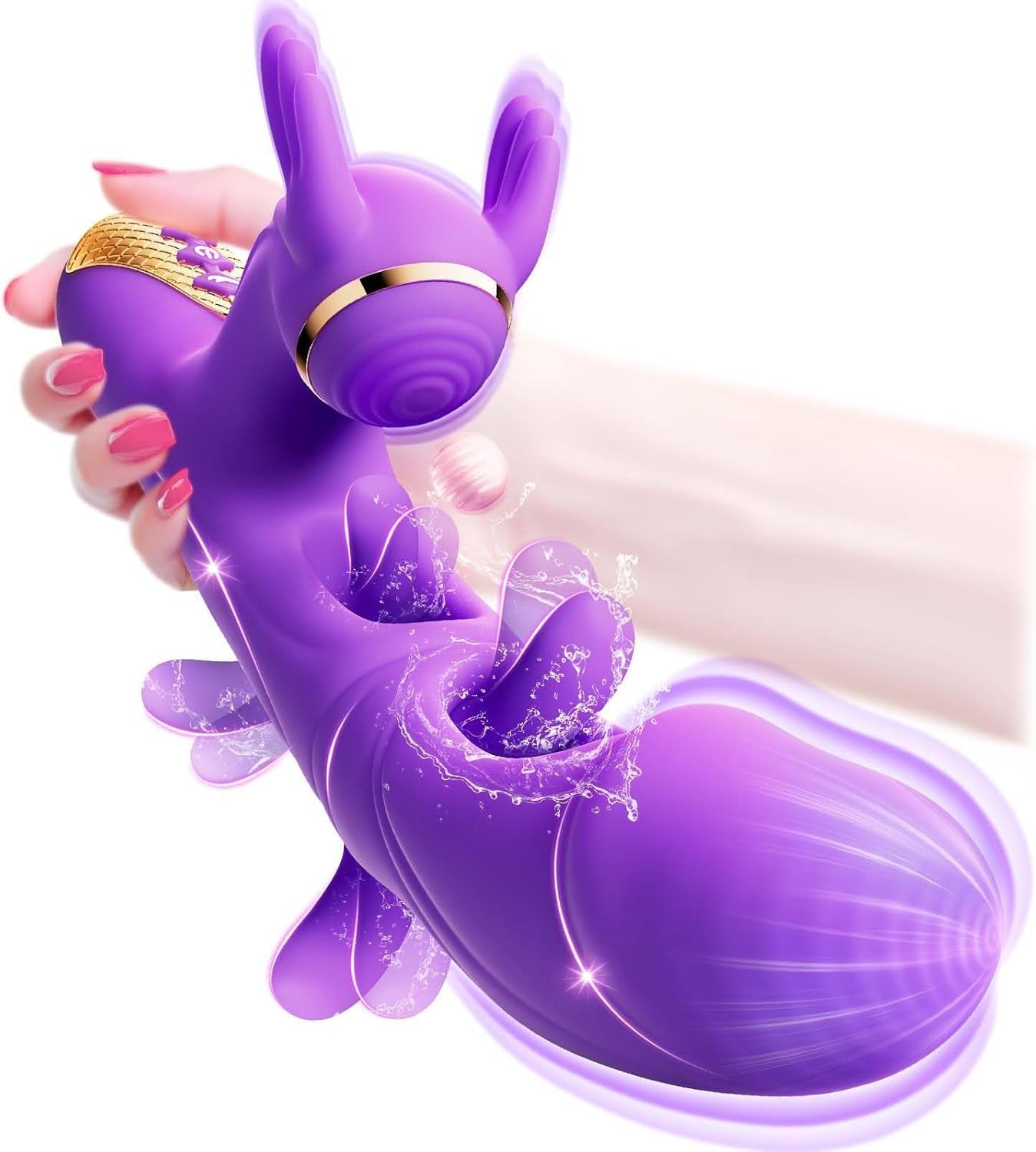 Vibrator Sex Toys for Women - 4IN1 Womens Sex Toys with 10 Flapping 10 Vibrating & 7 Tapping, G Spot Vibrators Rose Toy for Clitoral Nipple Anal Stimulator, Rabbit Vibrator Female Couples Sex Toy
