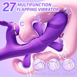 Vibrator Sex Toys for Women - 4IN1 Womens Sex Toys with 10 Flapping 10 Vibrating & 7 Tapping, G Spot Vibrators Rose Toy for Clitoral Nipple Anal Stimulator, Rabbit Vibrator Female Couples Sex Toy